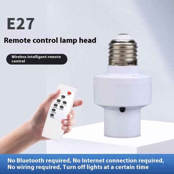 E27 Lampebase med trådløs smart fjernkontrollbryter A