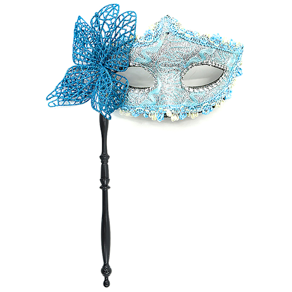 Halloween-festmaske med holdestokk, aftenball, maskerade Blue