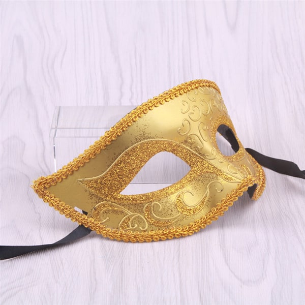 Maskerade masker til par venetiansk kvinde blonder mænd PP Cosplay Black ONESIZE