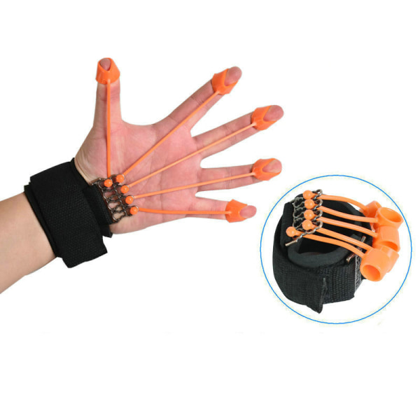 Finger Gripper Strength Trainer Hand Yoga Resistance Band Finger Black 75lbs