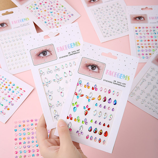 Face Gems Eye Jewels Festival Body Crystal Make Up Sticker Dia A2 onesize