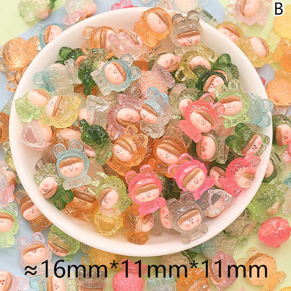 10 kpl Mini Valoisa Puutarhakoriste Resin Hahmot Miniatyyri B
