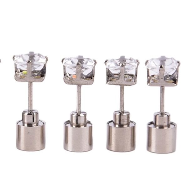 2Pc Party Charm LED Ørering Light Up Crown Glowing Crystal Ear Green One Size