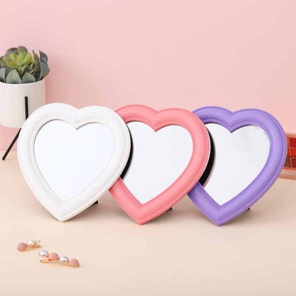Web kjendis kosmetisk speil dekorativt speil jente hjerte Stud Pink One size