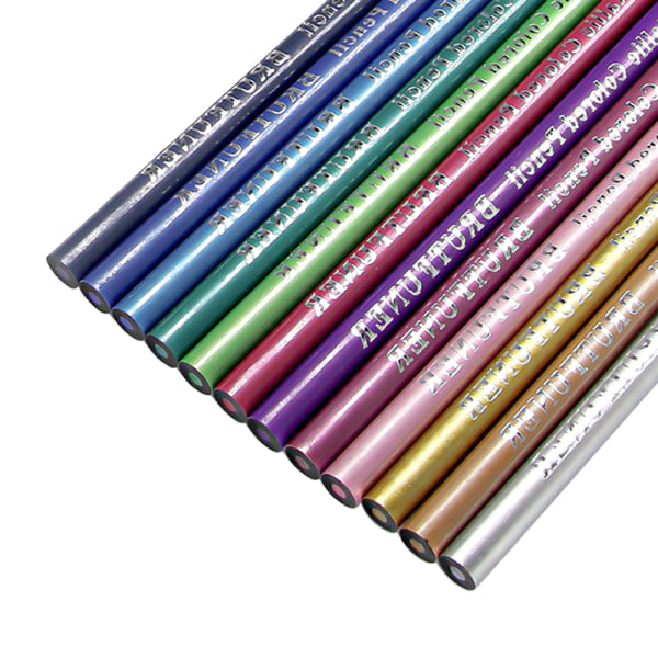12 Farve Metallic Farveblyanter Tegne Skitse Sæt Colorin Multicolor onesize