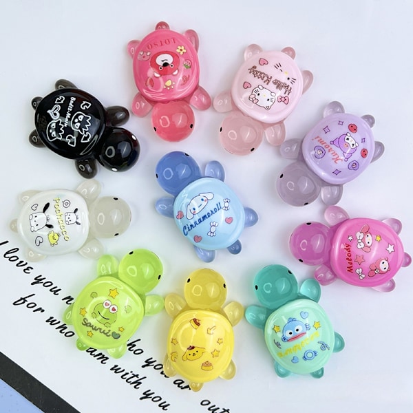 5 stk Sanrio Resin Lysende Skildpadde Mikrolandskab Fe Have 5cm