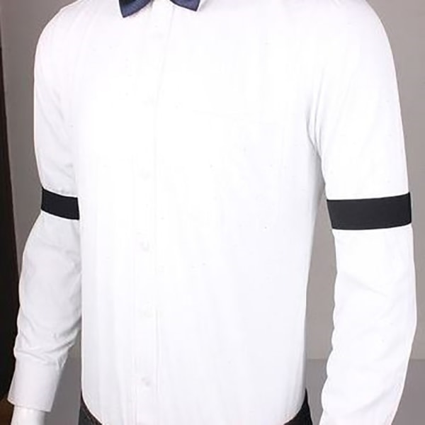 Elastiskt armband Skjorta ärmhållare Dam Herr Mode Justerbar White one size