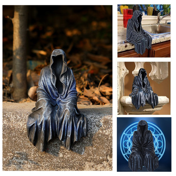 Lohduttama Viikatemies Istuva patsas goottilainen pöytähartsi black One size