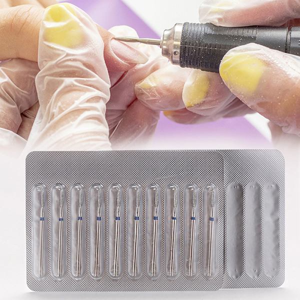 10 stk diamantfræsere til manicure hårdmetal sømbor LB-001 one size