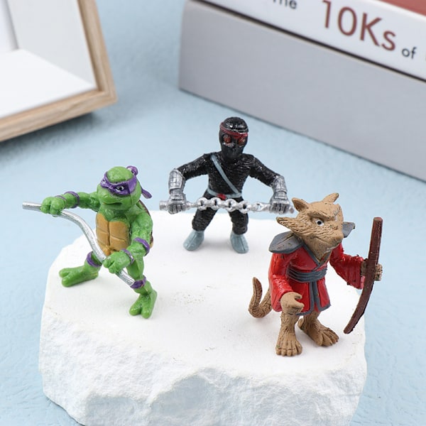 6 stk. Teenage Mutant Ninja Turtles Anime Actionfigur Legetøj Model Des OneSize