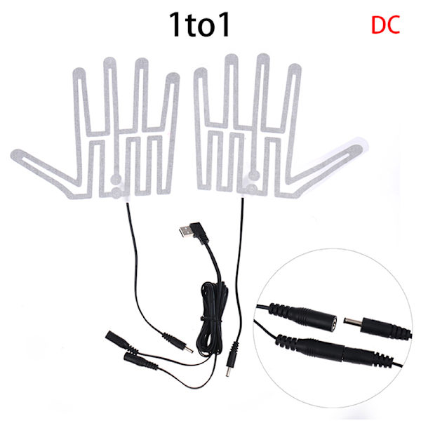 5 V hiilikuitulämmityskäsinetyyny Käsienlämmitin USB -kalvo sähköinen White DC line 1to1 wire