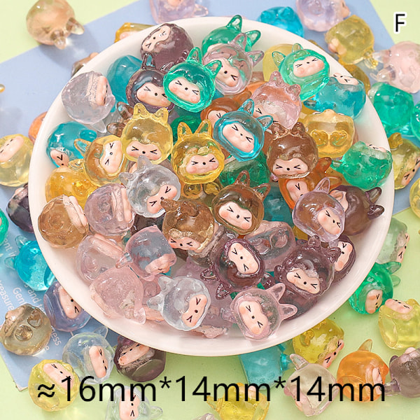 10 stk Mini Lysende Hagedekorasjon Harpiksfigurer Miniatyr F