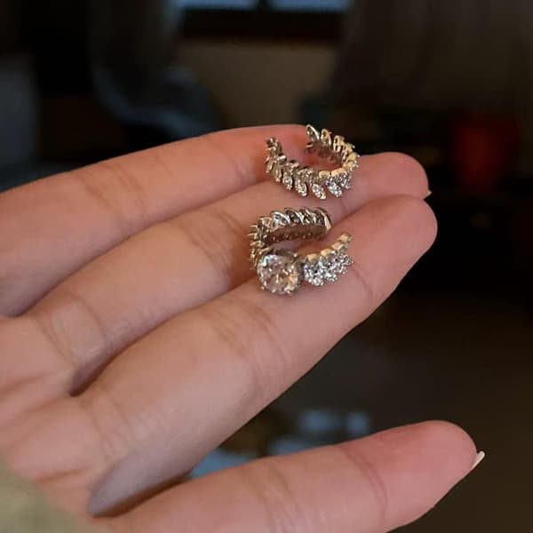 1/2 stk. udsøgte runde Zircon C-formede clip-øreringe til kvinder A1