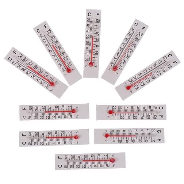 10 stk. 5cmX1.1cm Miniature Pap Termometer Indendørs - One Size