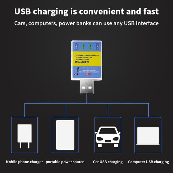 Oppladbart batteri USB-lader tilbehør Fiskealarm A2