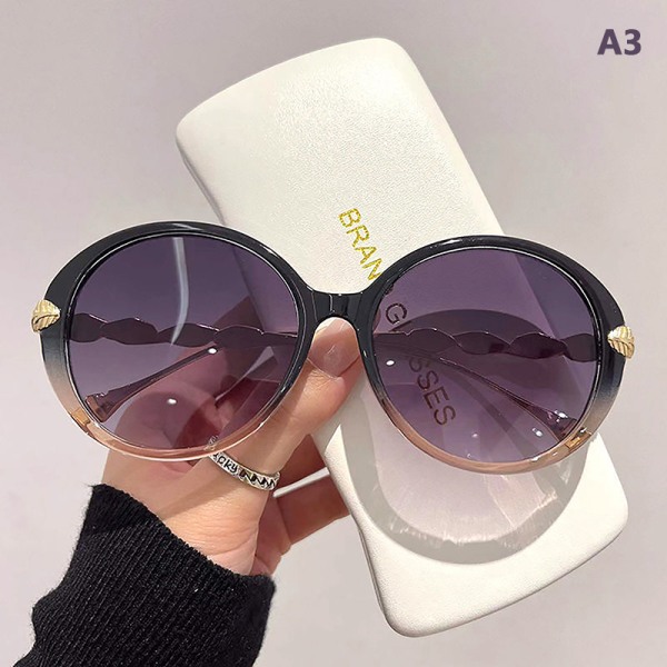 Trendy klassiske solbriller med rund ramme for kvinner Vintage Gradien A3  one size d539 | A3 | one size | Fyndiq