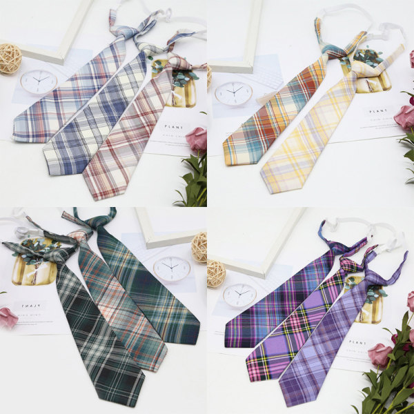 Skjorta Slips Dam College Style JK Pläd Uniform Avtagbar C A5 one size