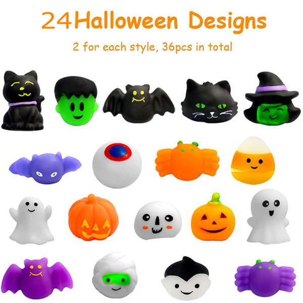 60 stk Halloween Squishy Lekesett Anti Sensoriske Leker For Barn Multicolor 24Pcs