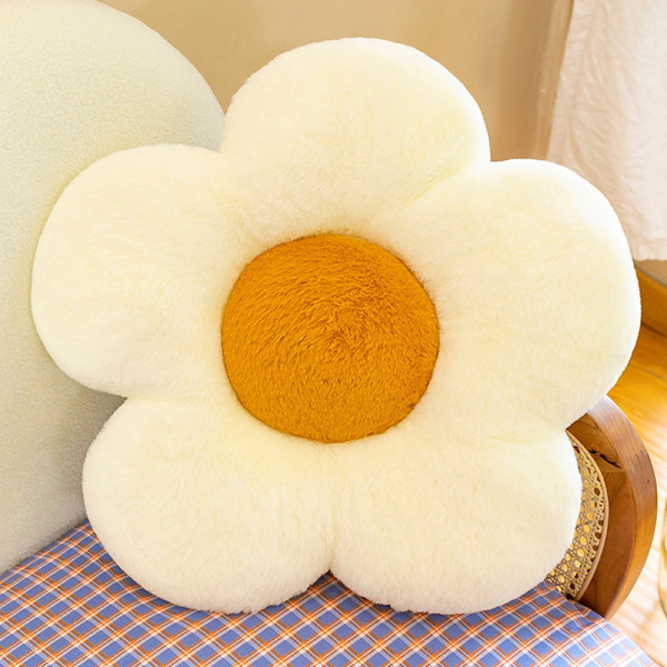 35cm Fylld Daisy Blomm Sittkudde Solrosform Barn Flicka White