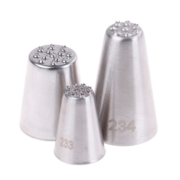 6 stk. græsbagning dekoration Cupcake kage glasur rørdyser Silver 2 sets