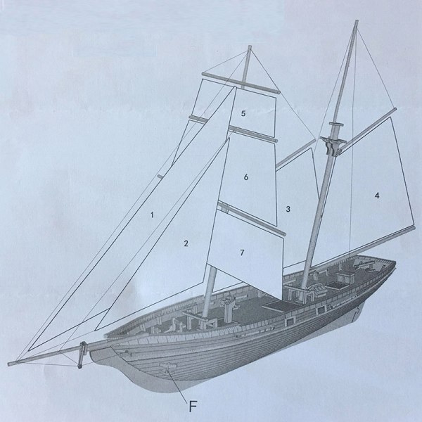 1:70 New Port Wooden Sejlbåd Model DIY Kit Skibssamling D Color onesize