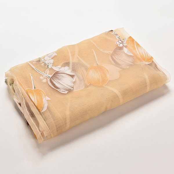 Valancer Tulip Floral Tulle Voile Dør Vindue Gardin Drape Pan Yellow One Size
