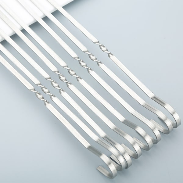 10 stk spyd til grill gjenbrukbar grill i rustfritt stål Silver 10Pcs