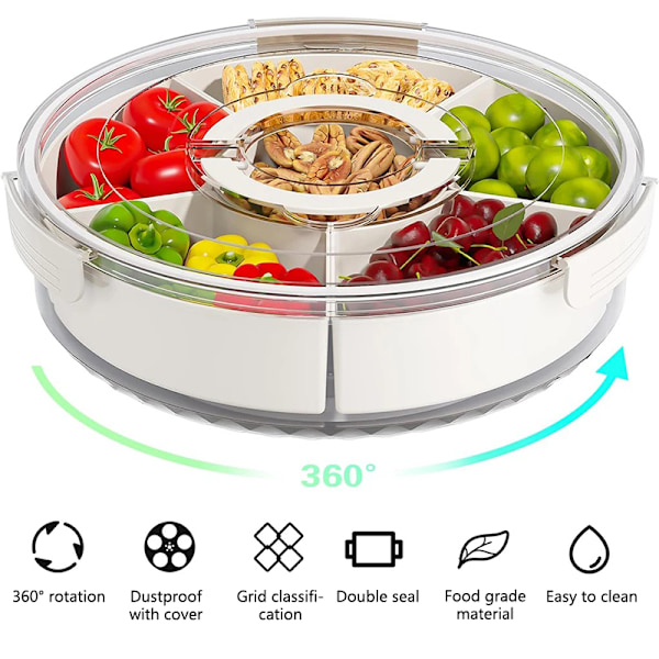 Bærbar roterende snacksboks med håndtak 透明色