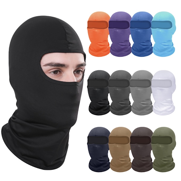 Sommar Andningsbar Cykelmössa Anti-UV Balaclava Män Full Face M Black