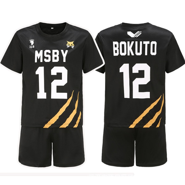 Haikyuu Cosplay-kostyme MSBY Volleyballklubb Karasuno High Scho Black 15 XL