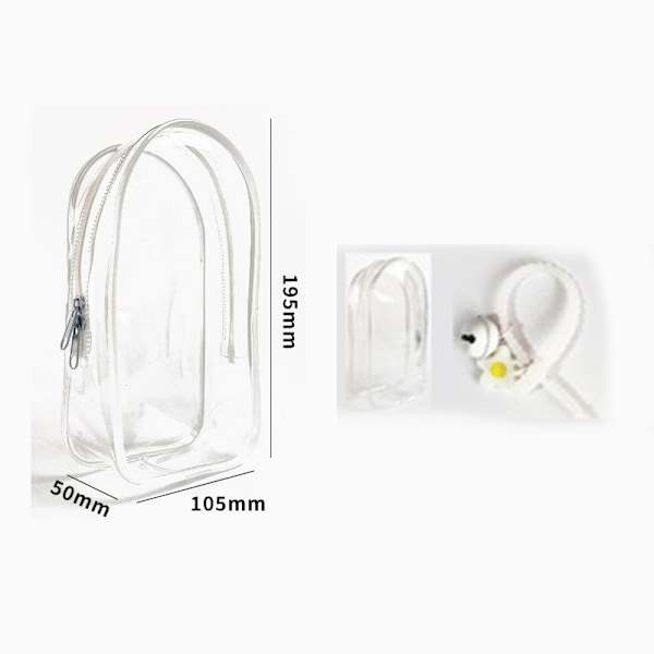 1 st Transparent PVC Skyddande Fodral Nyckelring Väska Förvaringsfodral A3