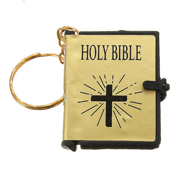 5 Stk Mini Bible Nøglering Engelsk HOLY BIBLE Religiøs kristen Golden One Size