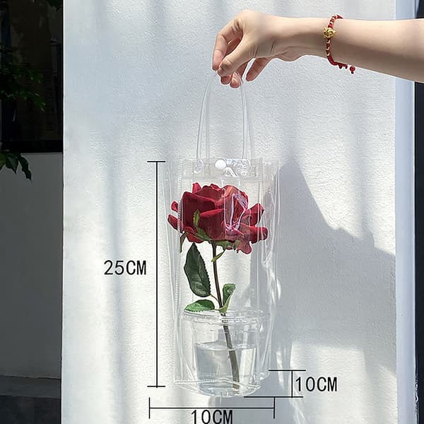 PVC Blomsterpose Boder Blomsterpose Transparent Tote Bag DIY Enkelt one size
