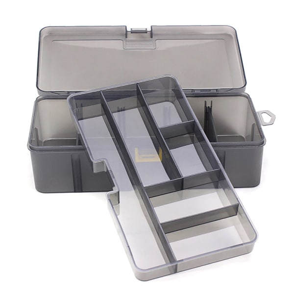 Grå färg Double Layer Road Sub Box Pp Material Bete Tillbehör black one size