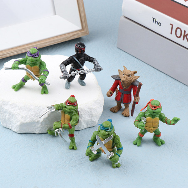 6 stk. Teenage Mutant Ninja Turtles Anime Actionfigur Legetøj Model Des OneSize