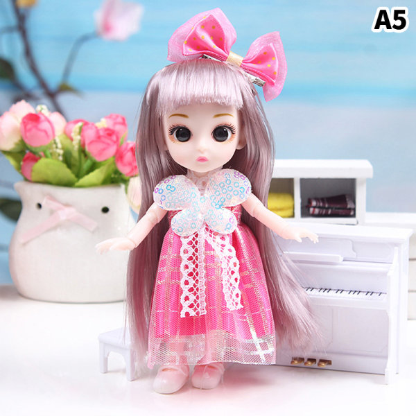 17 cm docka med kläder Skor DIY Movable s Princess Figure Gift Multicolor A5