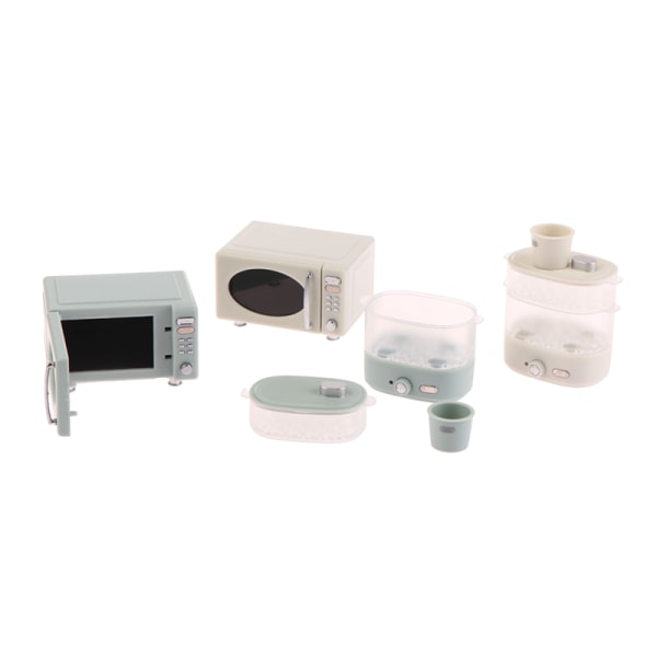 1:12 Dollhouse Mikroaaltouuni Leipäkaappi Höyrylaatikko Kotitalous B B