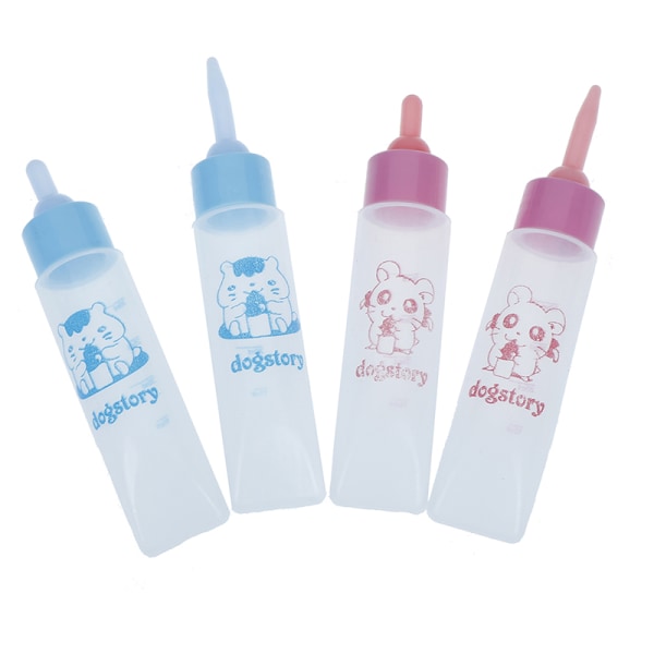 Pet Mjölkflaska 30ml Silikon Nipple Små djurfoder Hamst Pink short pacifier
