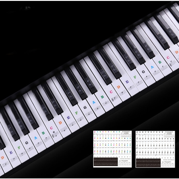 Keyboard Piano Black Fjernbare klaver- og tastaturklistremerker for Multicolor