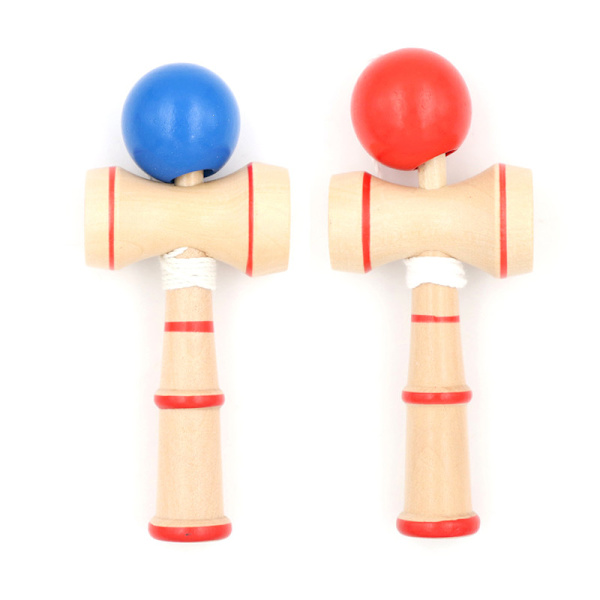 Kid Kendama Ball Traditionelt træ spil Balance færdighedsuddannelse Red 0