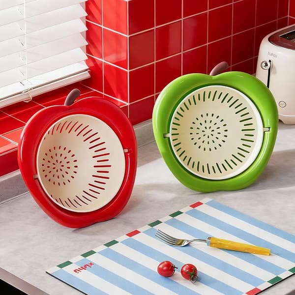 Fruktformet avløpskurv Red