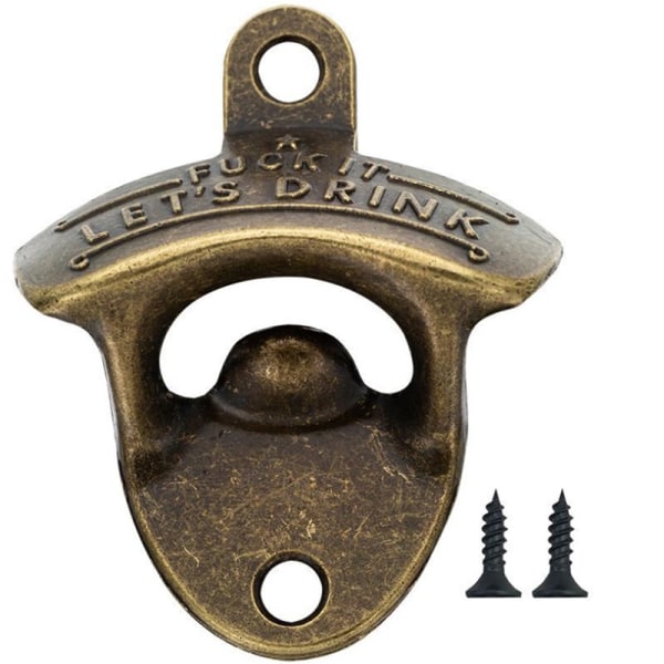 Vintage seinään kiinnitettävä viiniolutpullon avaajatyökalu avaimenperä D Green bronze onesize
