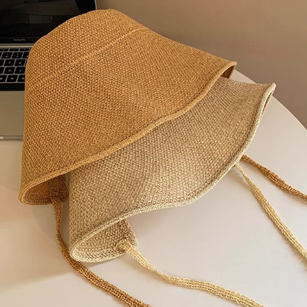 Hør Strå Regency Bonnetter Hatte Til Kvinder Solhatte Sløjfe Strand C Beige