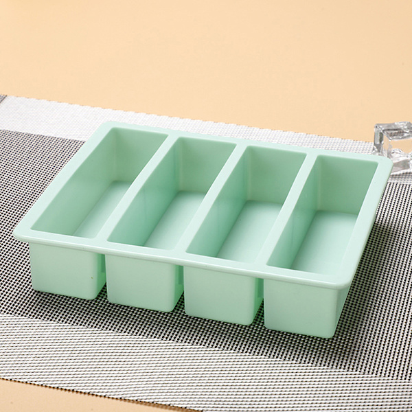1 st 4 rutnät långremsa silikoniskuber fyrkantig form DIY C Green onesize