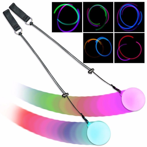 Pro LED Multi-Colored Glow POI kastade bollar lyser upp för magen