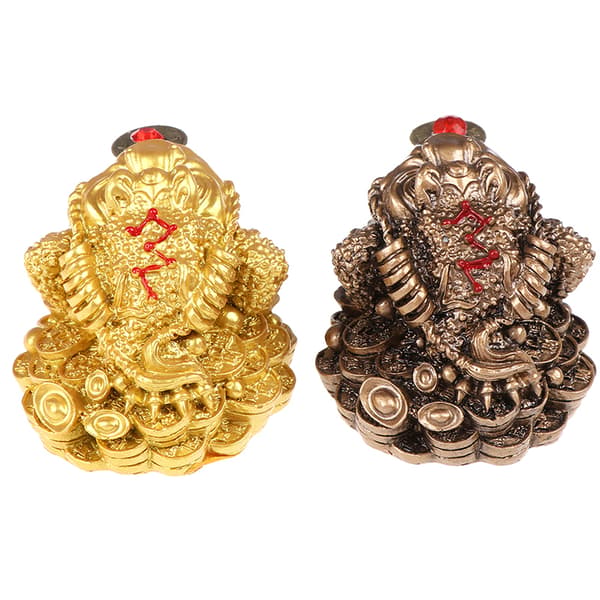 Feng Shui Toad Money fortune Frog Toad Kotitoimiston sisustus Bronze one size