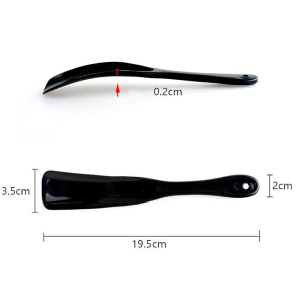 19cm skohorn Profesjonell plast skohorn Skjeform sko Black 19.5cm