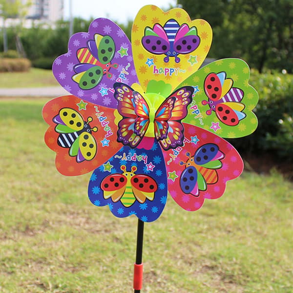 Sommerfugleblomst Vindmølle Farverig Vindspinner Have Gård De One Size