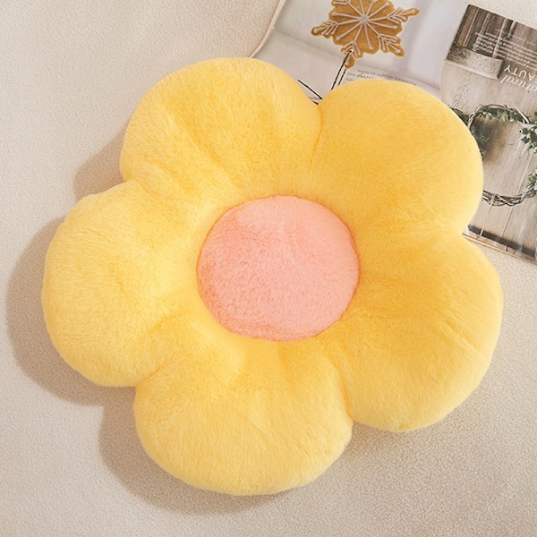 35cm Stoppet Daisy Blomstersete Pute Solsikkeform Barn Jente Yellow