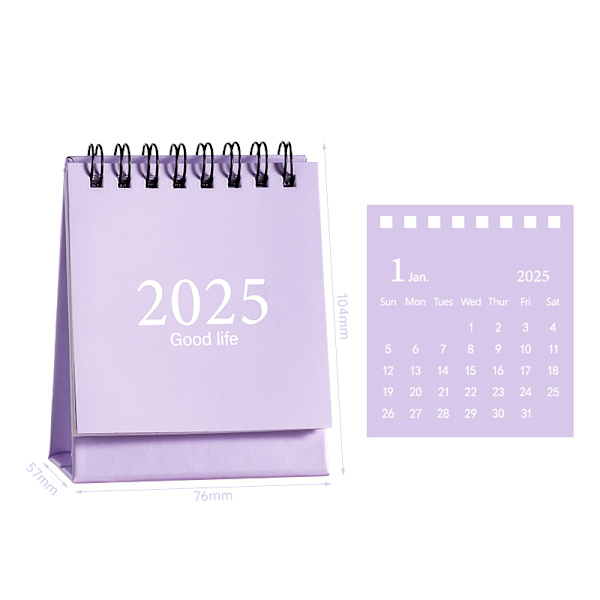 2025 Skrivbords kalender Årlig Månadsdaglig Planerare Tidshantering Purple